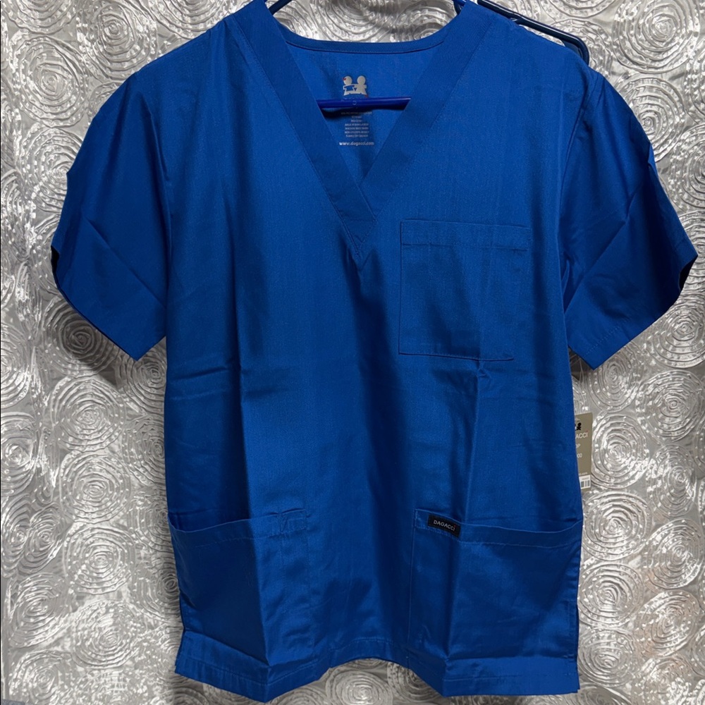 Dagacci Classic Blue Men's Scrub Top (Unisex)